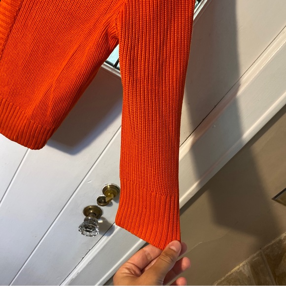 (1) Trendy Orange SoCa St. John Zip-Up Cardigan Jacket Women’s Size Large - Picture 5 of 16